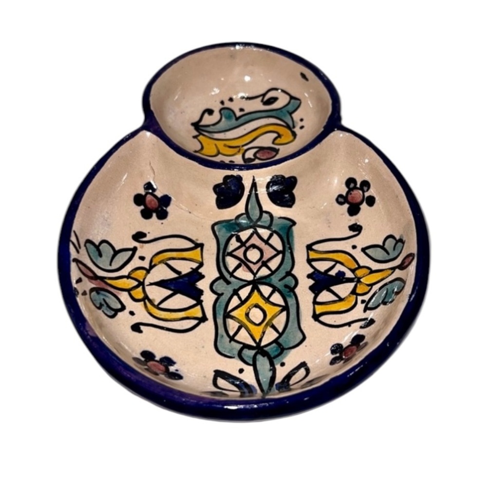 Talavera Olive Dish Side Pit Holder Handpainted Serving Dish 7 Inch